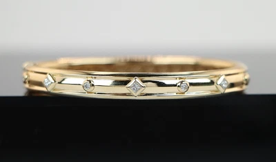 $9,900 David Yurman 18k Yellow Gold Diamond 8mm Renaissance Bangle Bracelet Foto 1 de 4