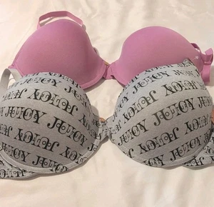 SET 2 reggiseni Juicy Couture taglia 38DD. 1 è grigio e nero e 1 è rosa. Nuovo - Foto 1 di 20