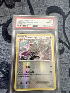 2016 POKEMON XY FATES COLLIDE #76 AERODACTYL-REVERSE FOIL PSA 8 - Picture 1 of 2