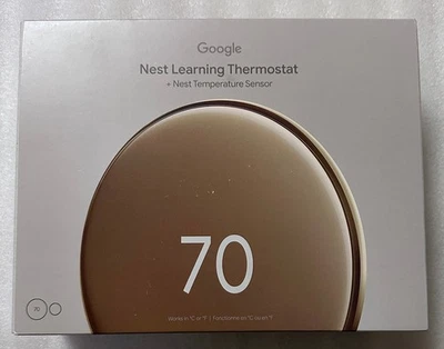 New Google Nest Learning Thermostat 4th gen + Nest Temperature Sensor (2nd) Gold
