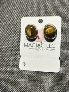Tigerauge Sterling Silber Ohrstecker Neu - Bild 1 von 2