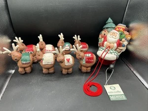 Vintage Limited Edition EDDIE WALKER Santa, Sleigh, Reindeer - UP, UP & AWAY - Picture 1 of 21
