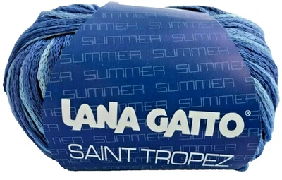 Lana Gatto SAINT TROPEZ Yarn Skein Pale Ocean Dark Denim Blues #7554 100% Linen - Image 1 of 4