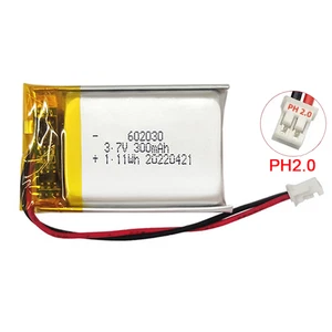 3.7V 300mAh LiPo Akkus Rechargeable Battery 602030 For MP3 MP4 GPS DVR PH2.0 - Bild 1 von 8