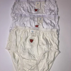 Damen Vintage 💯 % Baumwolle Unterwäsche 2weiß1beige Größe L fällt zwar klein aus M... - Bild 1 von 5