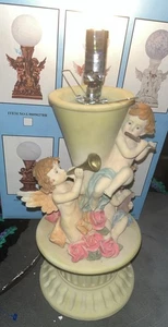Bulb Shade Decorative Sitting Cherub Playing Instruments Lamp - Picture 1 of 7