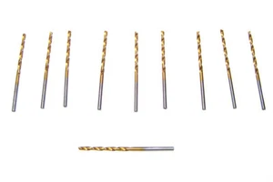 10pz Punta per Trapano a Torsione Professionale 3/32" Rivestita in Titanio HSS per Metallo - Foto 1 di 2