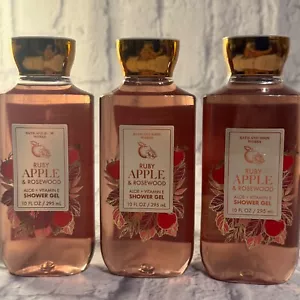 3 Ruby Apple & Rosewood Shower Gel Bath & Body Works 10 oz 2 RARE DISCONTINUED - Picture 1 of 4