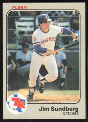 1983 Fleer Baseball Card Jim Sundberg #580 Texas Rangers - Image 1 of 2