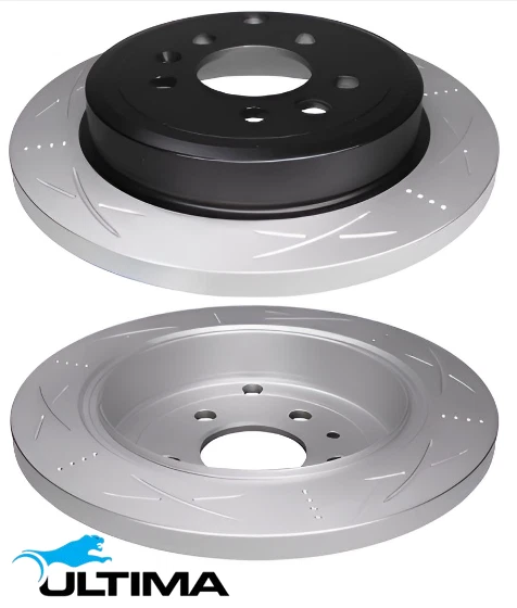 REAR SLOTTED DISC BRAKE ROTOR SET FOR FORD FALCON AU.II AU.III TICKFORD 5.6L V8 - Image 1 of 1
