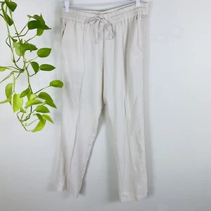 Seed Size 14 Pants Light Beige Wide Leg High Rise Velvet Side Tie Elastic Waist - Bild 1 von 5
