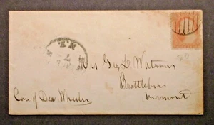 1857 Letter #26a 3c Dull Circle Grill CD (N.Y. double stamped) CV $140 - Picture 1 of 6