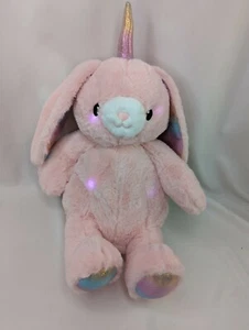 FAO Schwarz Pink Rabbit Plush Bunnycorn LED Lights Sounds 13 Inch Stuffed Animal - Imagen 1 de 10