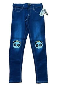 DELIA*S GIRL Pull on Jeans NWT Girls SZ 16 Blue PANDAS - Picture 1 of 13