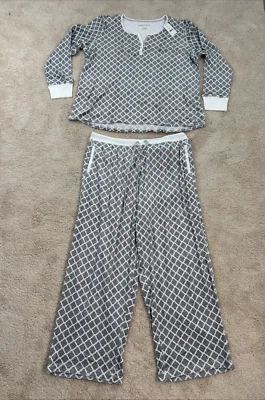 Conjunto de 2 piezas de pijama polar para mujer Nautica talla XXL gris blanco terciopelo suave Foto 1 de 4