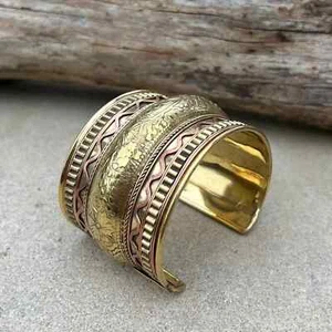 Brazalete Brazalete Artesanal Vintage Diseño Floral Boho Gitano Joyería Étnica - Imagen 1 de 16