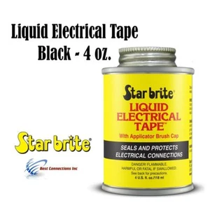 Liquid Electrical Tape Black 4oz w/ Applicator Brush Cap StarBrite 84104 - Picture 1 of 6