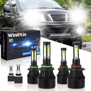 LED Headlights High Low Beam Fog Lamps Bulbs White For Nissan Titan 2004-2015 6x - Picture 1 of 8