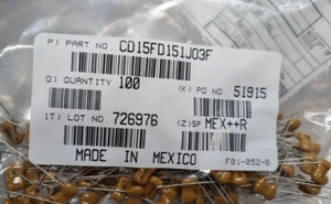 New Cornell Dubilier CD15FD151JO3F Mica Capacitors 150pF 500V +/-5% Lot of 25 - Picture 1 of 3