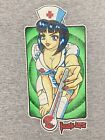 Vintage Hook Ups lata 90. pielęgniarka dziewczynka anime deskorolka t-shirt rozmiar L