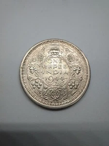 Moneta Argento 1944 L India-Britannica Una Rupia Alta Qualità Re Giorgio VI - KM#557.1 - Foto 1 di 6