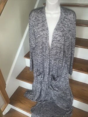 LULAROE Sarah Plumero Chaqueta Gris Jaspeado Leggings Largos Abrigo Talla L 💗172 Foto 1 de 4