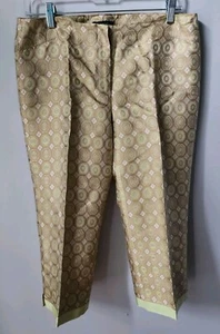 Neu mit Etikett Magaschoni Damenhose Gr. 4 Seidenmischung Cropped Hosen Gold Mid Rise 30x20 - Bild 1 von 9