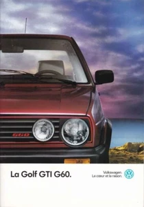 Catalogue Brochure VW Golf GTI G60 03/1990 Belgique en français - Imagen 1 de 2