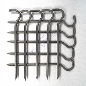 10pcs Titanium canopy Tent hook Peg Stake Nail 200mm 6mm outdoor camping trek  - Picture 1 of 7