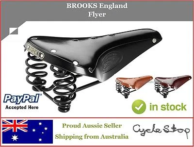 BICICLETA ASSENTO MOLA - BROOKS ENGLAND - SELIM DE COURO FLYER - OLD SCHOOL! - Imagem 1 de 4