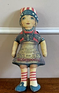 Muñeca Liberty Belle 1976 vintage 4 de julio bicentenario tela almohada felpa - Imagen 1 de 7