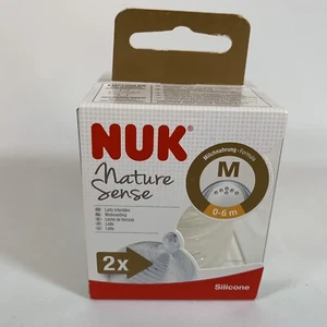 NUK Nature Sense 0-6 Months, Medium Teat (Pack of 2) - Picture 1 of 5