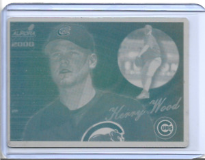 1/1 KERRY WOOD 2000 PACIFIC AURORA CARD PRINTING PRESS PLATE CHICAGO CUBS 1 OF 1