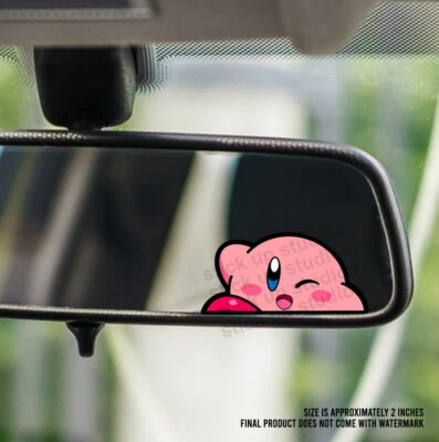 Pegatina Mini Peeker Kirby Says Hi Peeker, pegatina de vinilo Chibi Kawaii, Kirb Foto 1 de 3