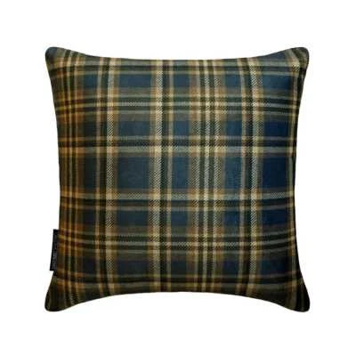 Navy Blue Winter Plaid Throw Pillow Cover Holiday Velvet - Plaidscape Navy - Image 1 of 4