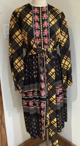 Rodrigues Vintage 1970er Designer Damen bunt gemustert Gürtel Kleid Gr. 8 - Bild 1 von 11