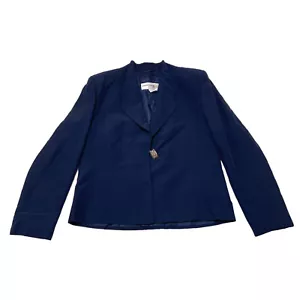 Pierre Cardin Women's Blazer Jacket | Vintage Designer Acetate Wool Navy Blue - Picture 1 of 4