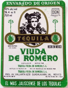 Vintage VIUDA DE ROMERO Paper LABEL Mexico 750ml Spirit 5" - Picture 1 of 1