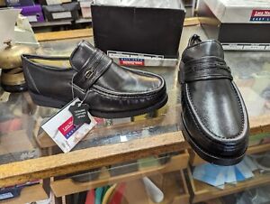 'LUCCA MANCINI' Black Lamb's Leather Shoes 'Easy Life' Extra Wide Moccasins