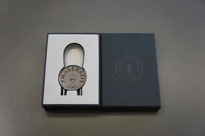 NIB Genuine Maserati 100th Anniversary Trident Gun Steel Metal Keychain Key Ring - Picture 1 of 8