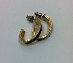 Vintage Ohrstecker gold & lila Ton Emaille Top Geschenk - Bild 1 von 4
