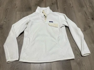 Women's Patagonia Re-Tool Snap-T Fleece Pullover Polartec White Sz Large - Picture 1 of 6