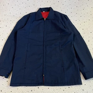 Giacca da lavoro vintage anni 70 meccanica foderata rossa uomo M twill USA cerniera talon - Foto 1 di 11