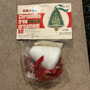 Vintage Walco Stecknadel Pailletten Perlen Weihnachtsschmuck Set #3158 Neu in Verpackung - Bild 1 von 3