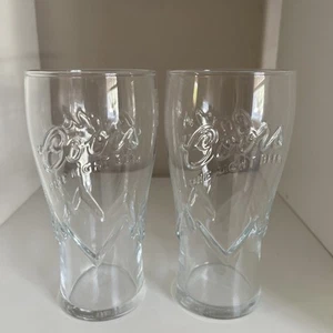 Coors Fine Light Beer Embossed Pint Glass x 2 Embossed Logo - Picture 1 of 7