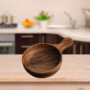 Holzschüssel, Salatschüssel, rund, hitzebeständig, glatte Essschüssel aus - Bild 1 von 5