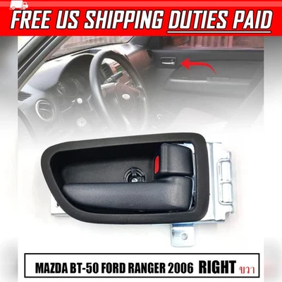 Manija de puerta interior derecha derecha negra para camioneta Mazda BT-50 Ford Ranger 2006-2011 Foto 1 de 4