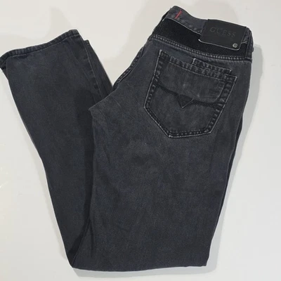 Pantalones de mezclilla Guess para hombre ultra ajustados McCrae Fit negros talla 30x30 Levon con bolsillo con cremallera Foto 1 de 4
