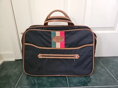 Maleta Lark Vintage Borde Cuero 3 Secciones, Equipaje de Mano Expandible, Fin de Semana 21" Foto 1 de 4