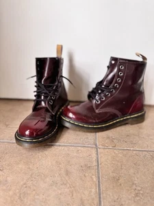Dr. Martens Air Walk 1460 Vegan Cherry Burgundy Classic Combat Boots 23756 - Picture 1 of 10